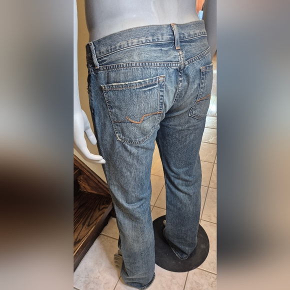 7 For All Mankind Men's Light Blue Bootcut Jeans - Picture 5 of 15